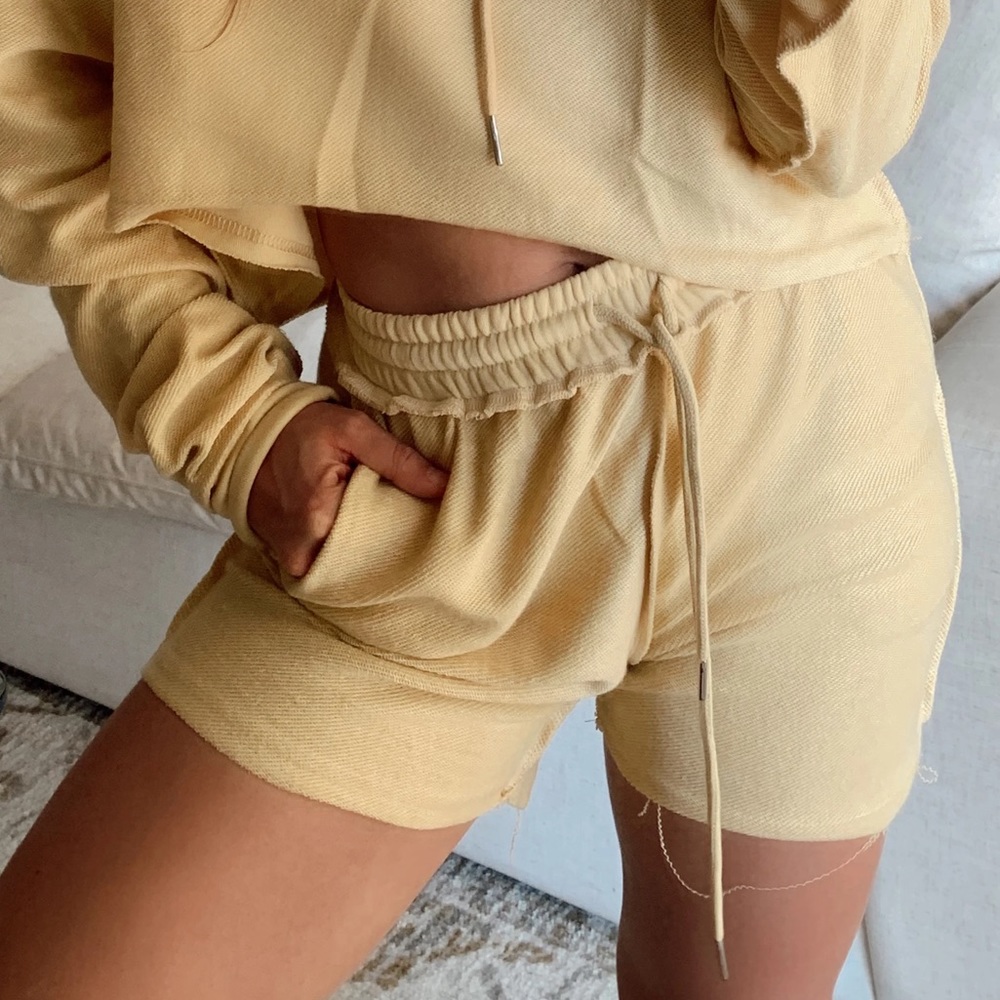 Daydreamer Yellow Knit Shorts